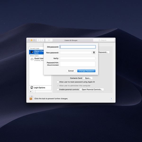 How to reset a forgotten password on OSX