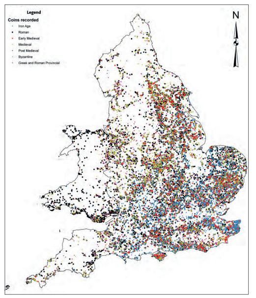 Plate 2: A plot of all coins recorded by the Scheme 1997–2010; individual period maps can be obtained from the PAS website