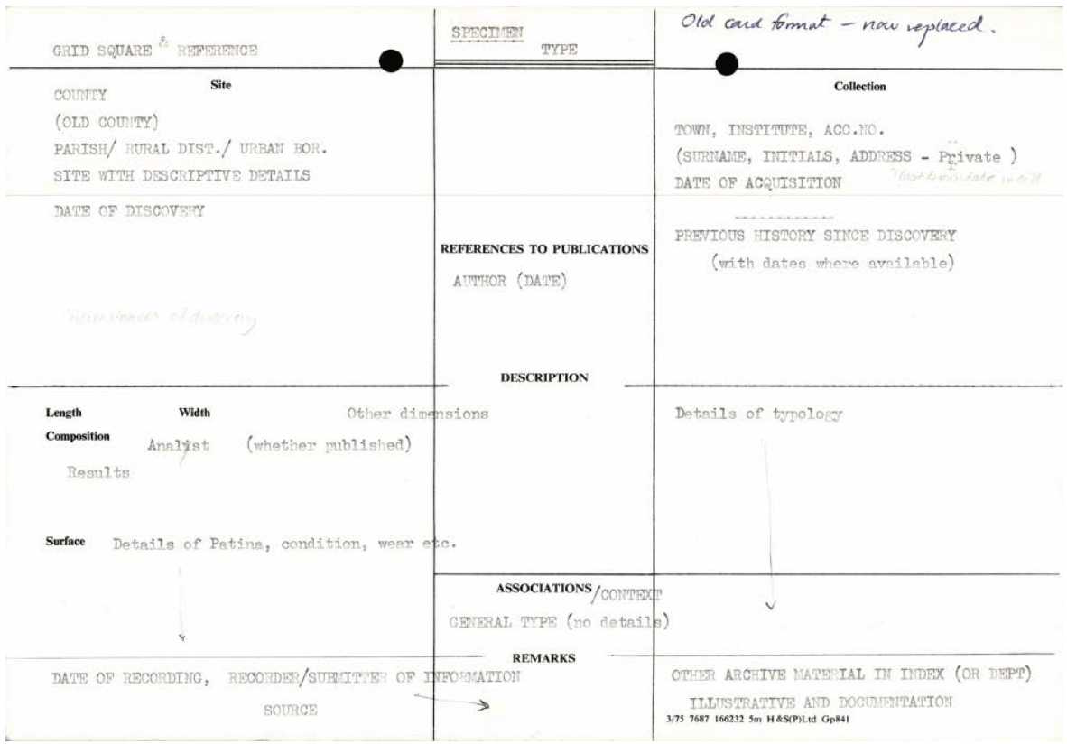 Figure 4. Systemized National Bronze Age Index (NBAI) card fields (© Trustees of the British Museum CC-BY).
