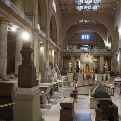 The great salon of the Egyptian Museum Cairo, being redecorated