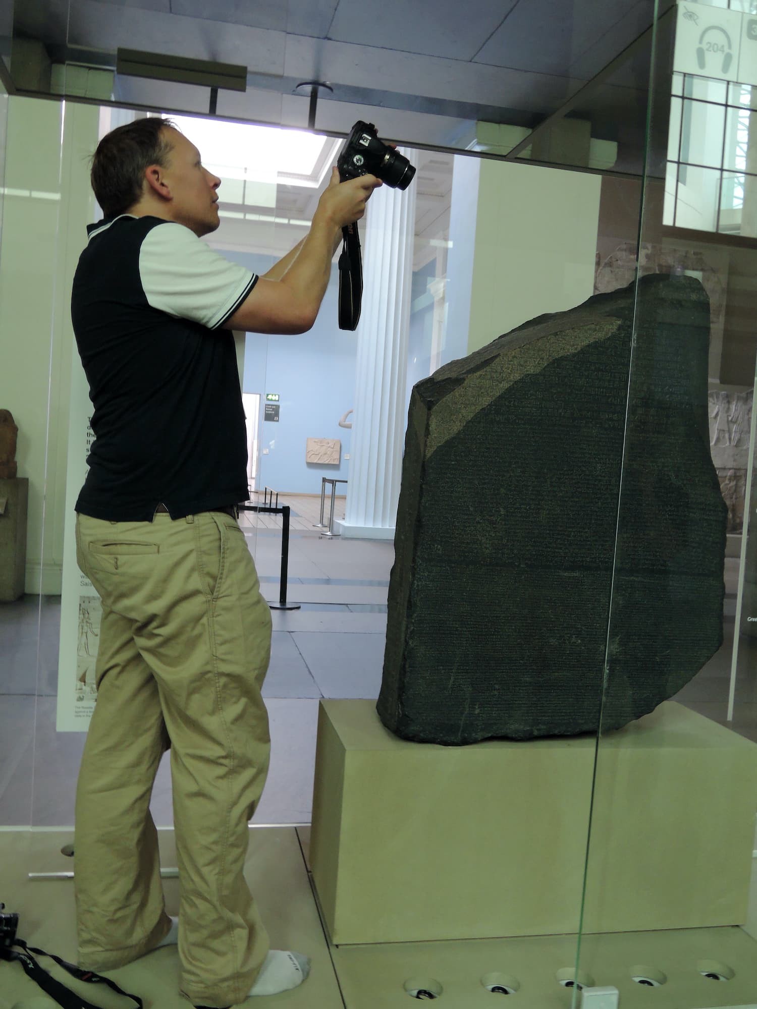 Scanning the Rosetta Stone in 2017, excuse the white socks, I just got off my bike