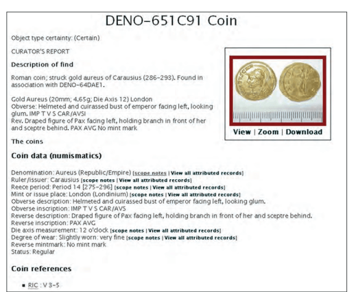 Plate 3: DENO-651C91 A struck gold aureus of Carausius (286–93)