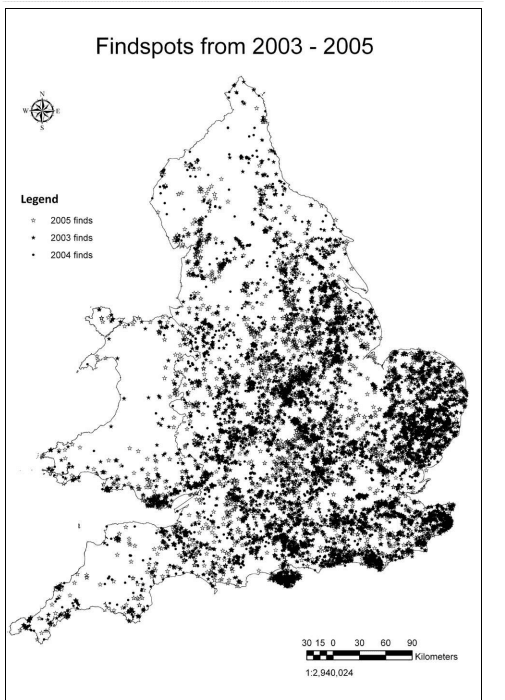 Figure 6: All finds recorded: 2003-5.