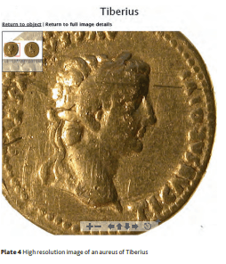Plate 4 High resolution image of an aureus of Tiberius