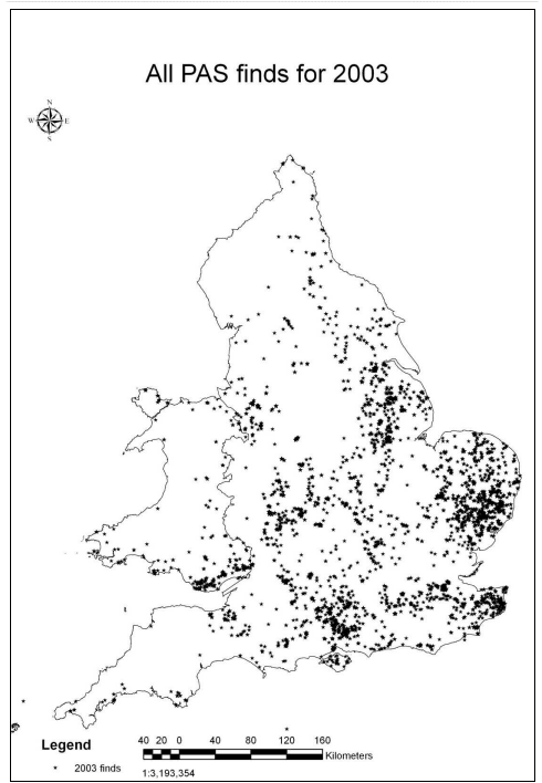 Figure 4: Finds recorded in 2003.