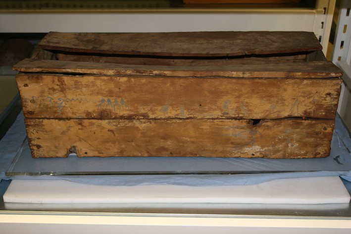 Figure 3: Ancient Egyptian box coffin believed to be for a dog from Beni Hasan, Egypt, Dynasty 12, c. 1970-1830 BC. E.47.1902.