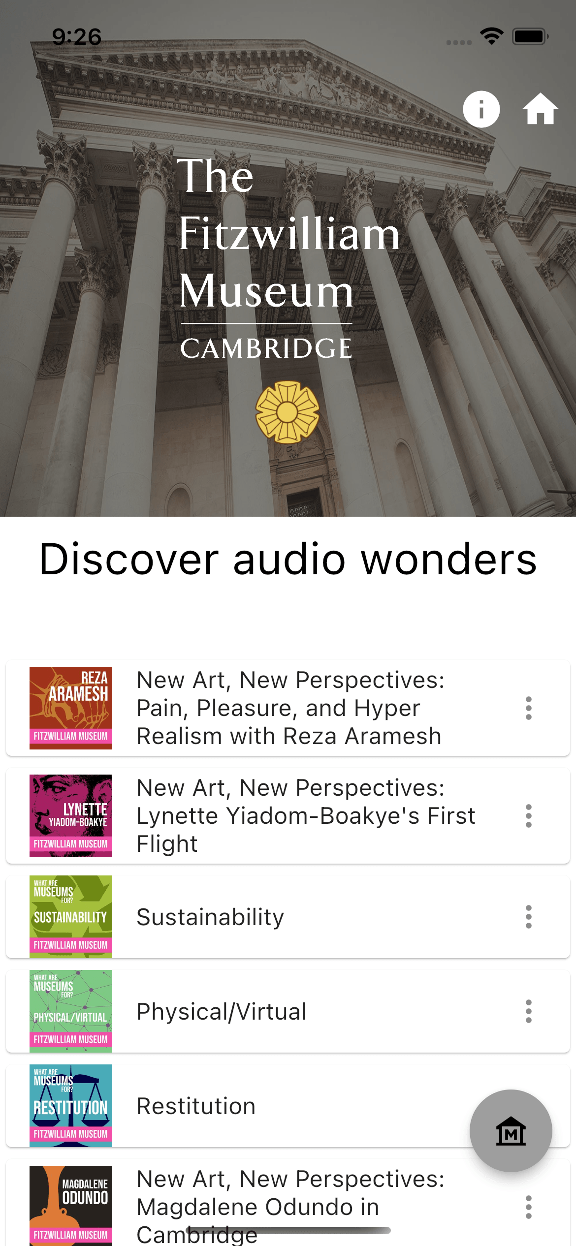 Flutter podcasts screen for a Fitz experiment